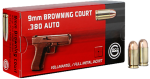 Geco 9mm Browning Court/.380 Auto FMJ 95gr