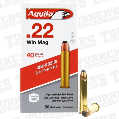 Ammunition - Aguila 22 Win Mag 40gr Semi-Jacketed