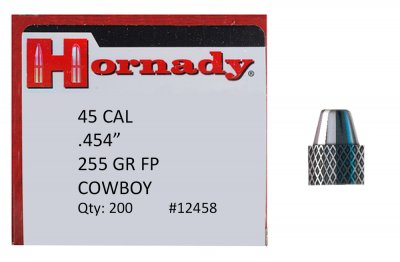 Hornady 45 cal (.454) 255gr FP Cowboy