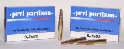 Jaktammunition-Prvi Partizan 9,3x62 SP 18,5g
