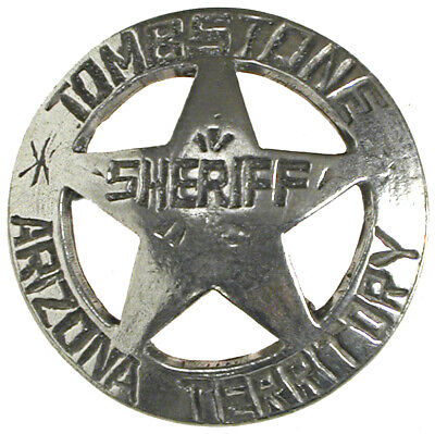 Gjuten Badge-Tombstone Sheriff Arizona Territory-Tillverkad i USA